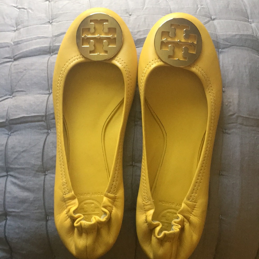 Bright yellow Tory Burch flats
